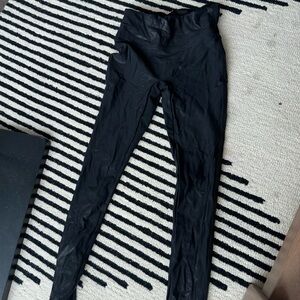 Spanx Black High-Waisted Faux Leather Leggings